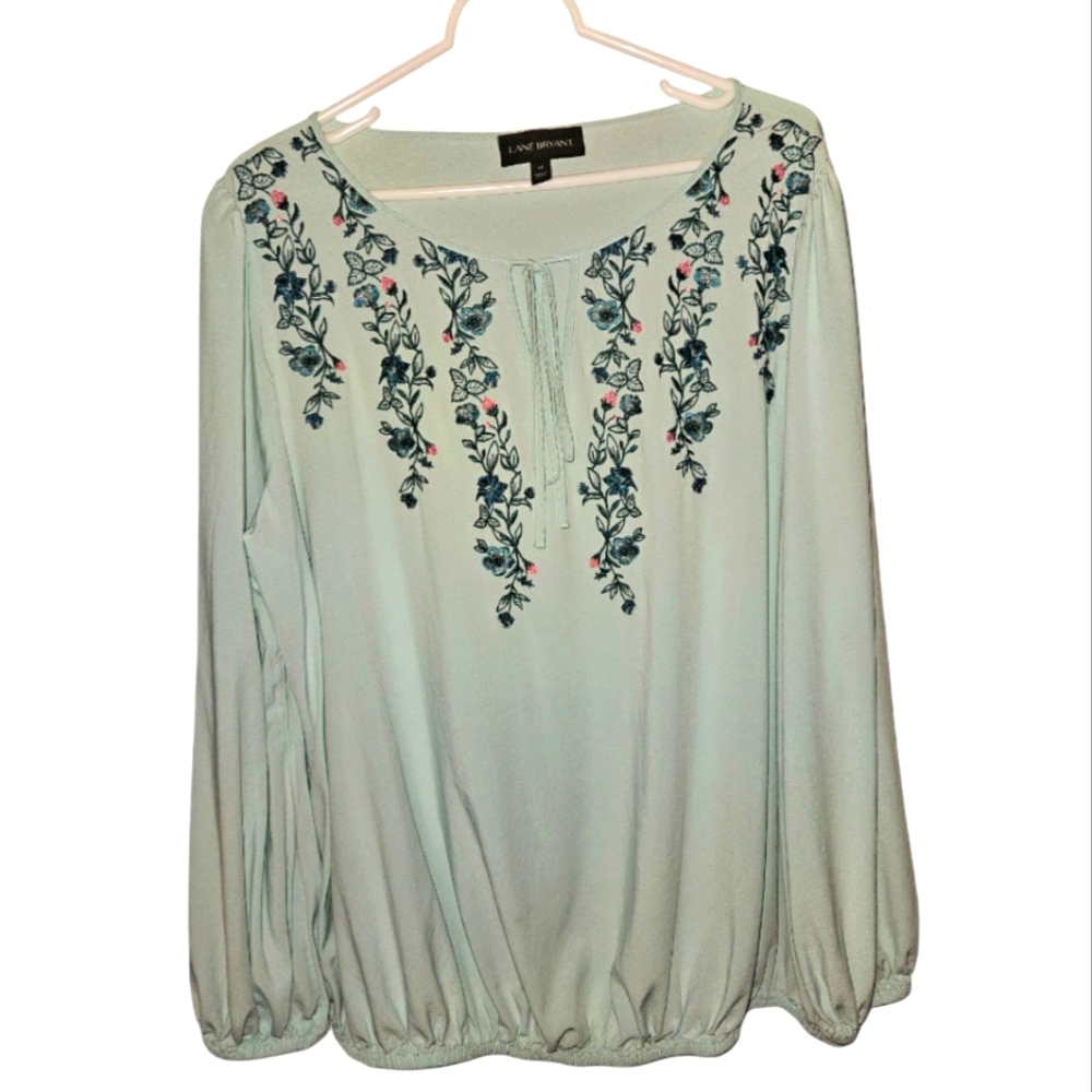 Sz 18 LANE BRYANT embroidered blouse